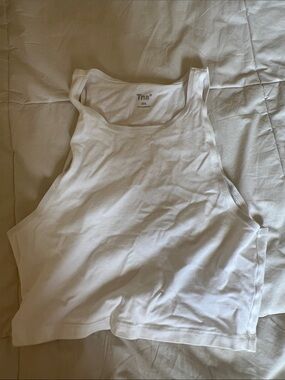 TNA White High-Neck Racerback Crop